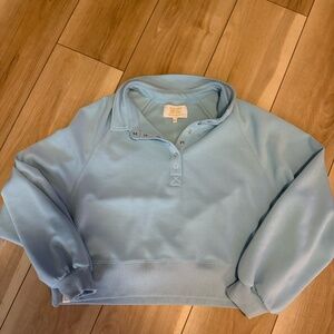 Simply Southern Cropped Hoodie – Size Medium – Light Blue – Soft & Lightweight
